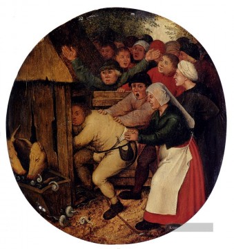 Pushed Into The Stallung Bauer genre Pieter Brueghel der Jüngere